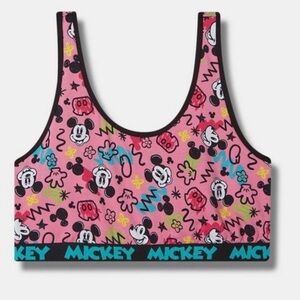 Torrid Pink Mickey Mouse unlined cotton scoop Bralette